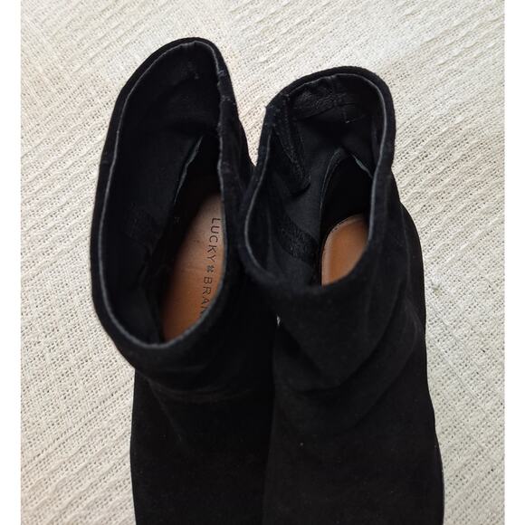 Lucky Brand Women's 8.5M Jicole Bootie Black Suede 3" Block Heel - Picture 8 of 10